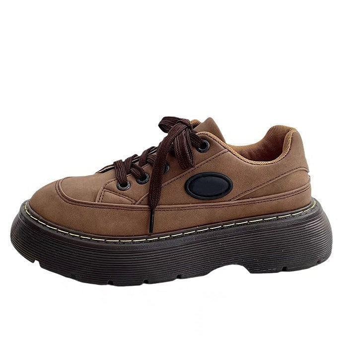 Brown Aesthetic Platform Oxford Shoes Boogzel Clothing