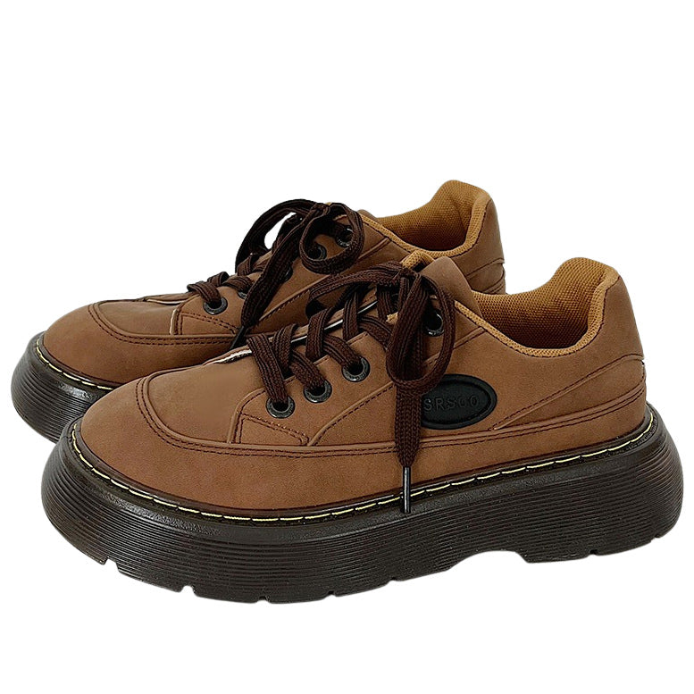 Brown Aesthetic Platform Oxford Shoes Boogzel Clothing