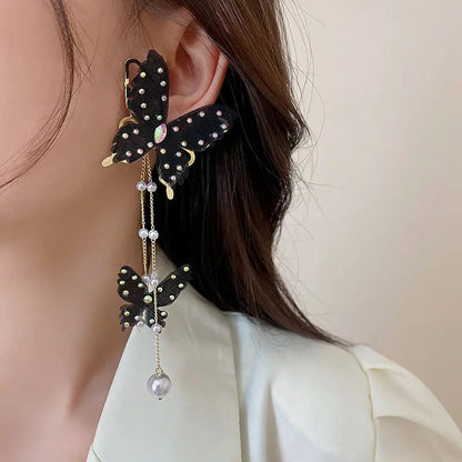 Kawaii Aesthetic Y2K Cute Fairy Butterfly Pearl Earrings MK Kawaii Store