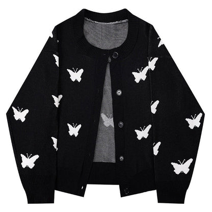 Butterfly Black Cardigan Boogzel Clothing