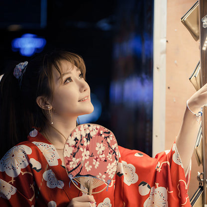 Aesthetic Cherry Blossoms Print Kimono Dress Modakawa