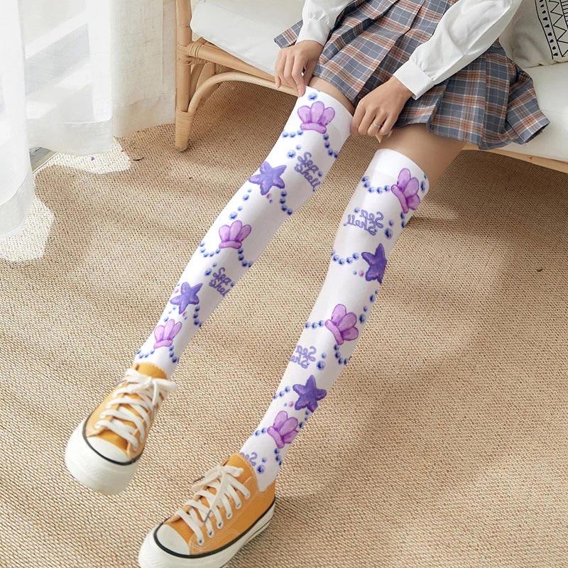 Cute Chic Star Print Lolita Stockings Modakawa