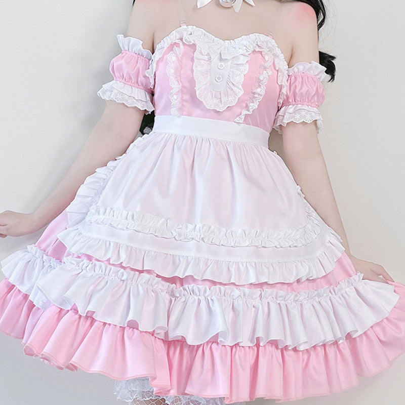 Sweet Rulffled Maid Lolita Dress modakawa