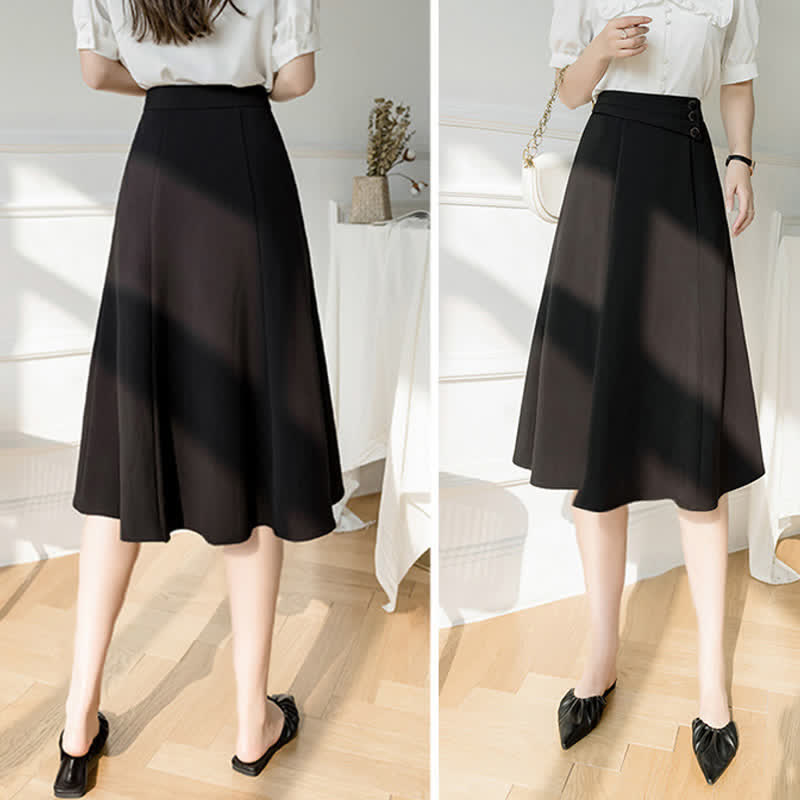 Elegant Button Front Skirt modakawa