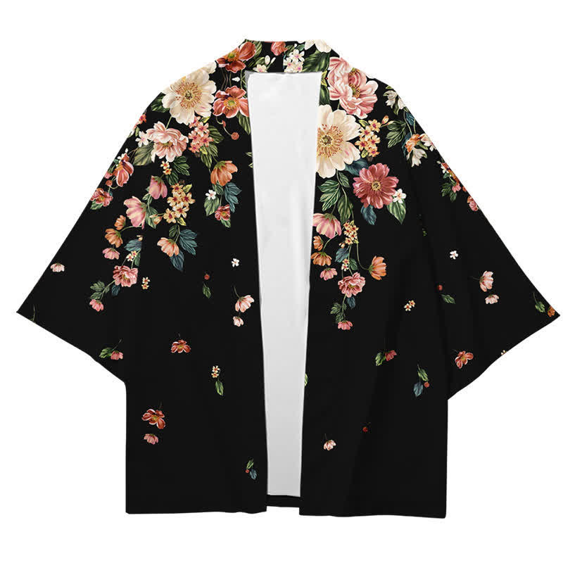 Elegant Floral Print Casual Cardigan Outerwear modakawa