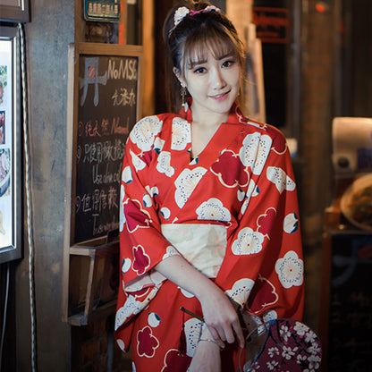 Aesthetic Cherry Blossoms Print Kimono Dress Modakawa