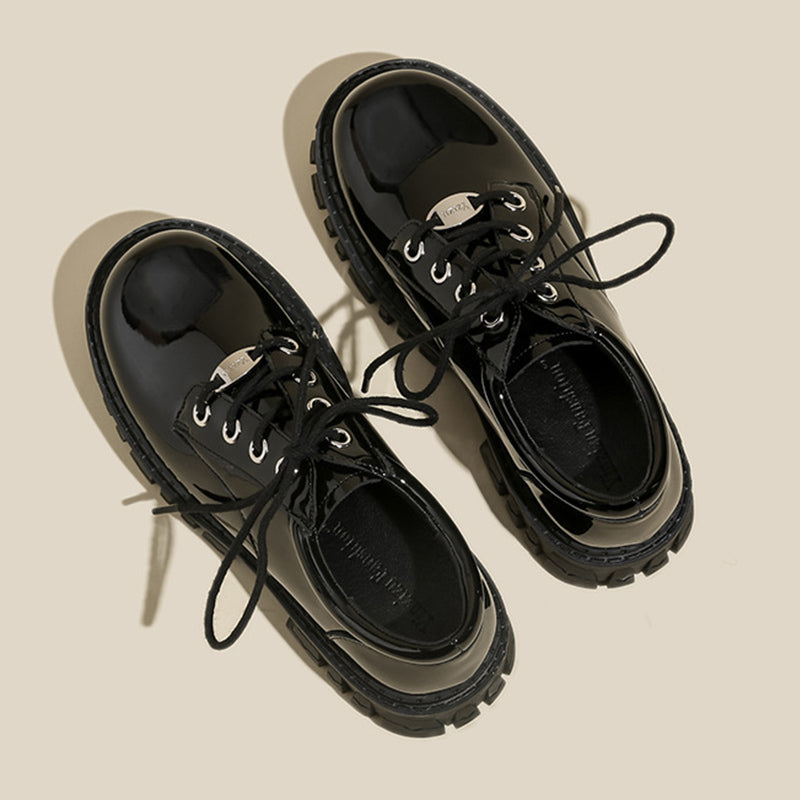 Black Chunky JK Mary Janes Shoes modakawa