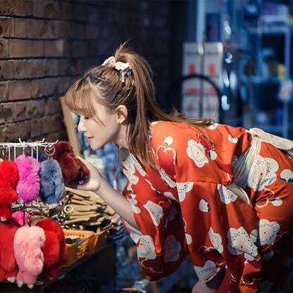 Aesthetic Cherry Blossoms Print Kimono Dress Modakawa