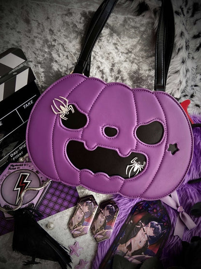 Halloween Purple Pumpkin Tote Bag mySite