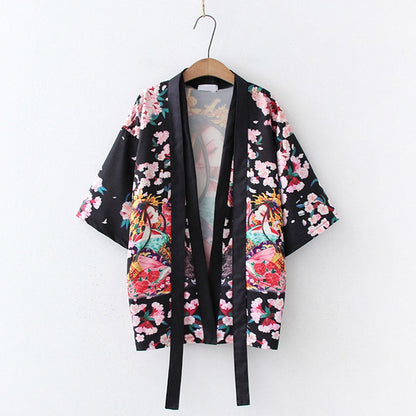 Anime Girl Vintage Kimono Outerwear Modakawa