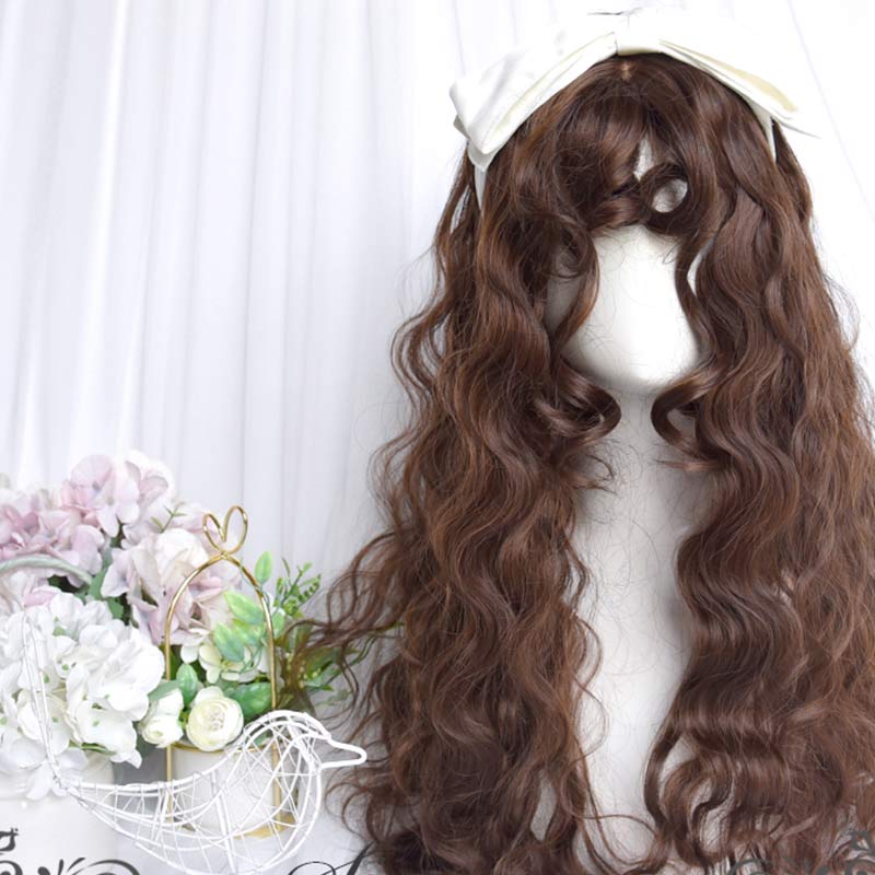 Sweet Long Curly Wig With Curly Bangs modakawa