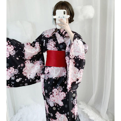 Vintage Cat Sakura Print Kimono Dress Modakawa