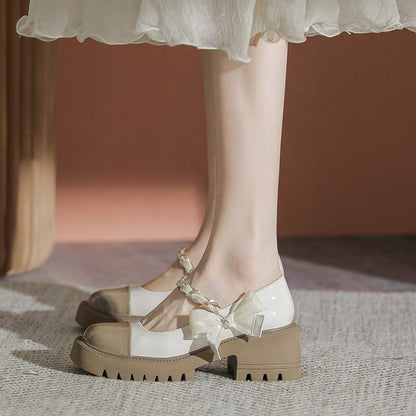 Sweet Lolita Bow Knot Platform Mary Janes Shoes Modakawa