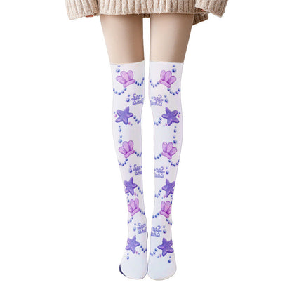 Cute Chic Star Print Lolita Stockings Modakawa