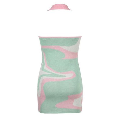 Candy Green Halter Dress - Dresses