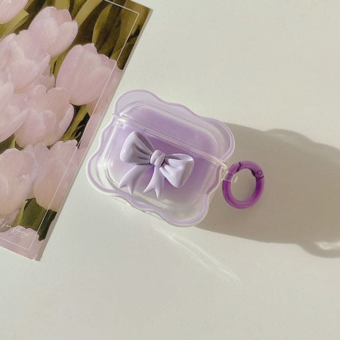 Candy Wave Bow AirPods Case - Airpods 1/2 / Purple