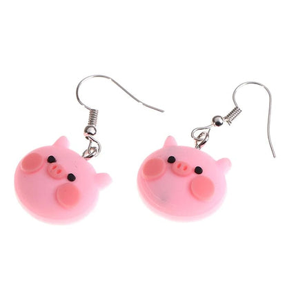 Cartoon Pig Earrings - Standart / Pink - earrings