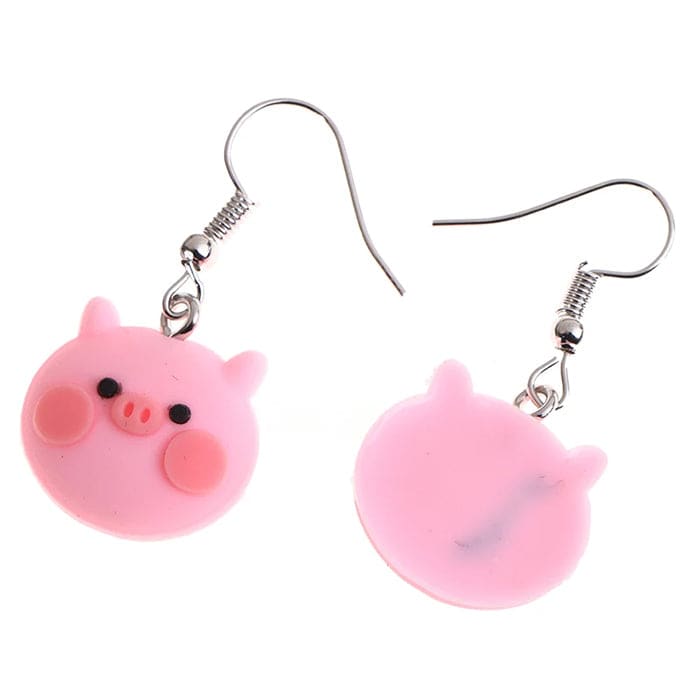 Cartoon Pig Earrings - Standart / Pink - earrings