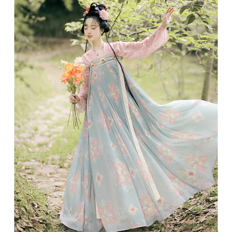 Hanfu Vintage Flower Print Set modakawa