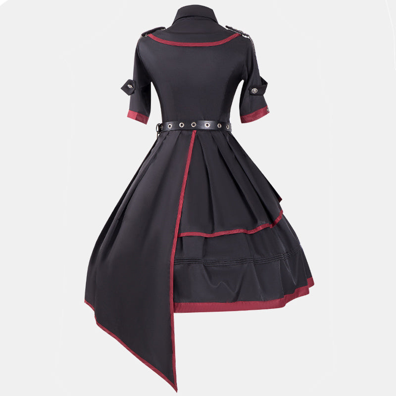 Y2K Gothic Lolita One Piece Dress Military Uniform SpreePicky