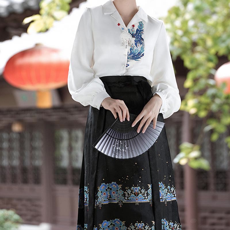 Plumage Embroidery Shirt Flower Tapestry Skirt modakawa