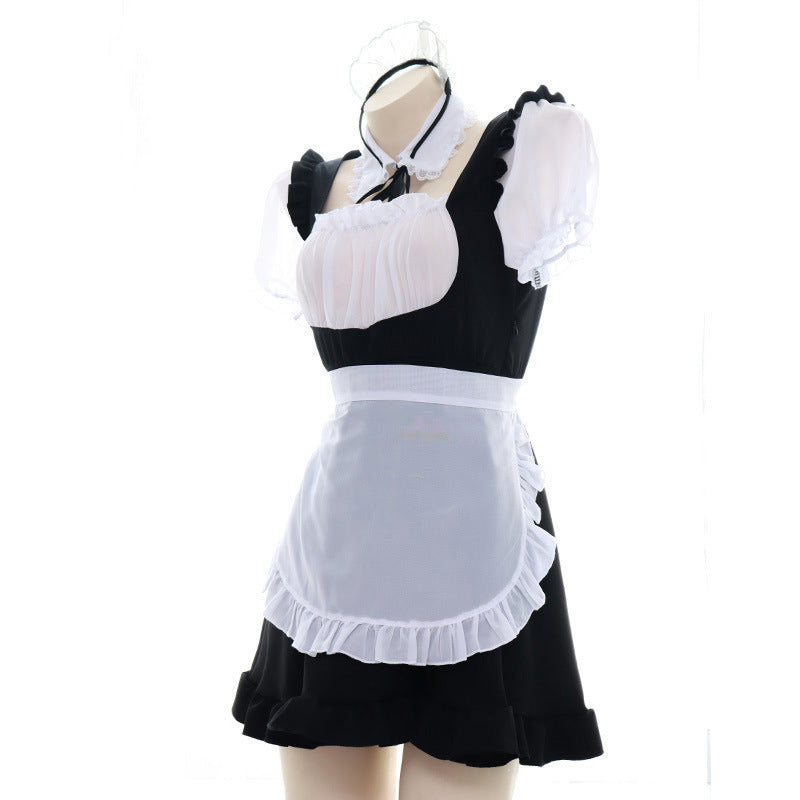 Sexy Ruffle Maid Dress Nightdress Lingerie Set Modakawa