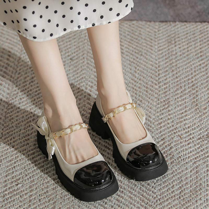 Sweet Lolita Bow Knot Platform Mary Janes Shoes Modakawa