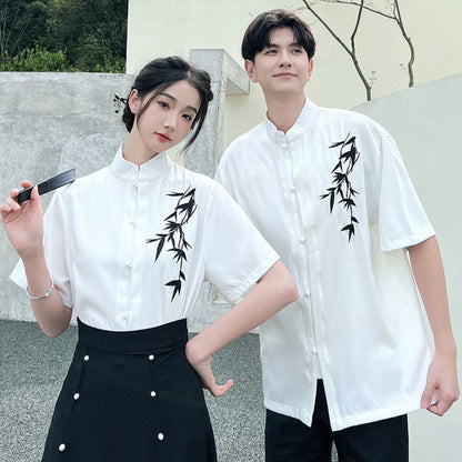 Couple Vintage Leaves Print T-Shirt Skirt Pants modakawa