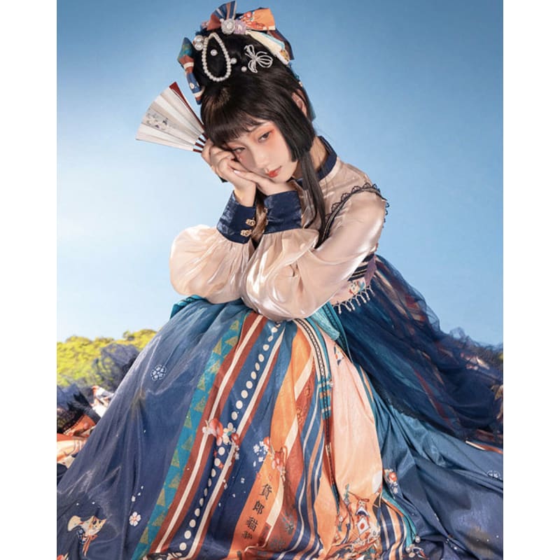 Classical Colorful Paint Hanfu Dress - Female Hanfu