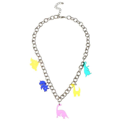 Color Dino Chain Necklace - Adjustable - Necklace