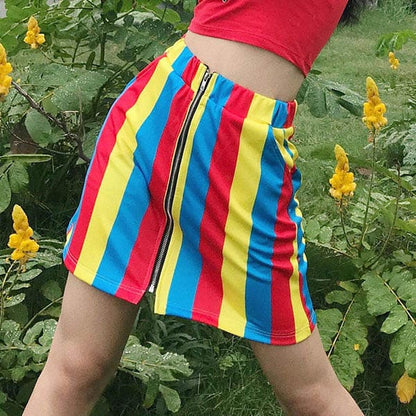 Colorful Striped Skirt - Skirt