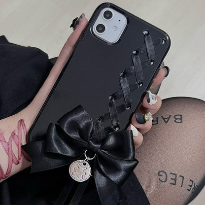 Coquete Lace Up Bow Black Phone Case ON1497 spreepickyshop