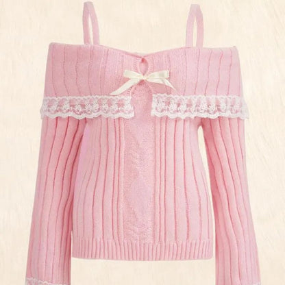 Kawaii Aesthetic Y2K Cute Fairy Coquette Knit Sweater Top MK Kawaii Store