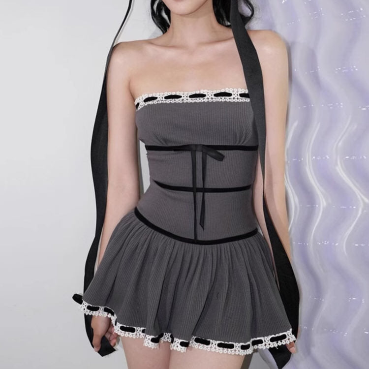 Charming Maid Grey Dress SpreePicky