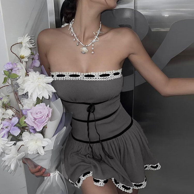 Charming Maid Grey Dress SpreePicky