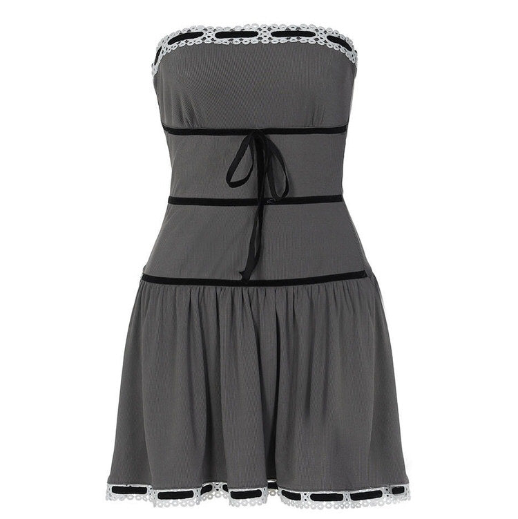 Charming Maid Grey Dress SpreePicky