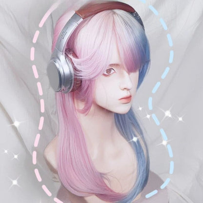 Cotton Candy Pink Blue Wig ON1280 spreepickyshop