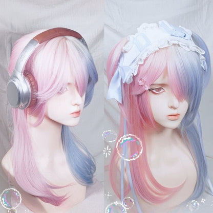 Cotton Candy Pink Blue Wig ON1280 spreepickyshop