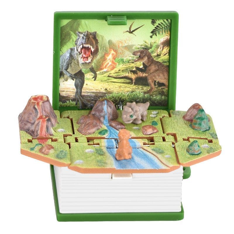 Cute 3D Pop-up Book Folding Pendant - Dinosaur green [OPP