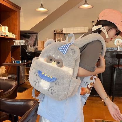 Cute Brown Bear Plush Backpack