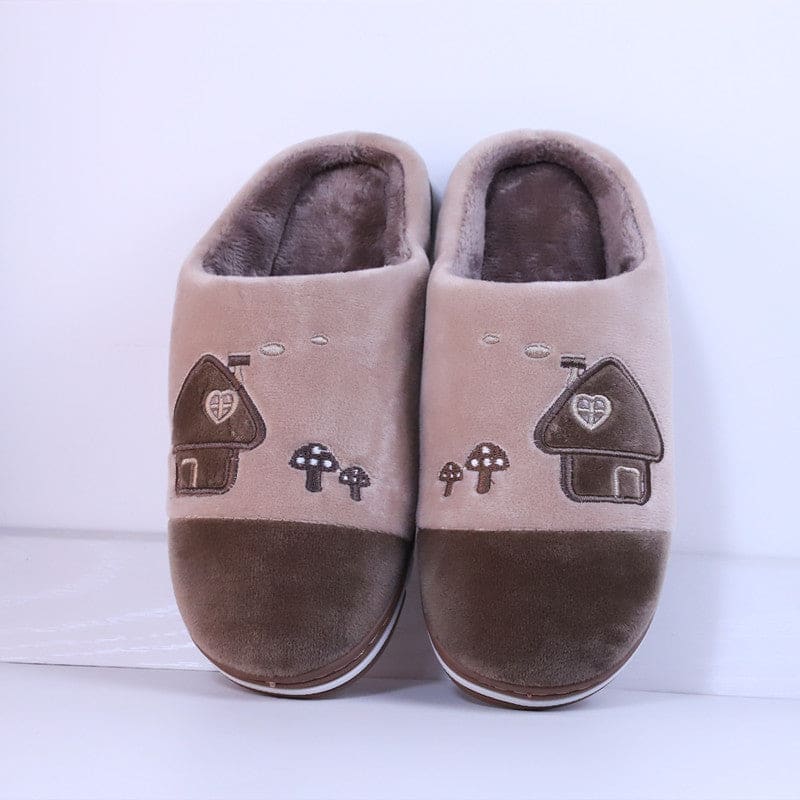 Cute Comfy Inside Flower Slippers - Coffee / 36/37