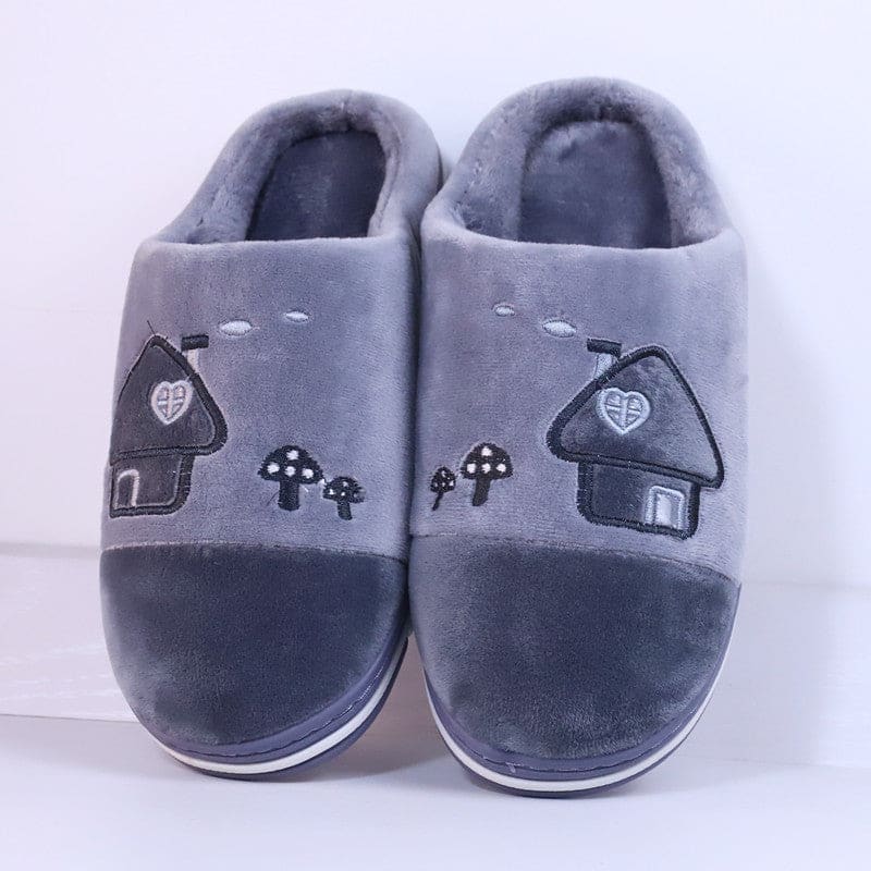 Cute Comfy Inside Flower Slippers - Grey / 36/37