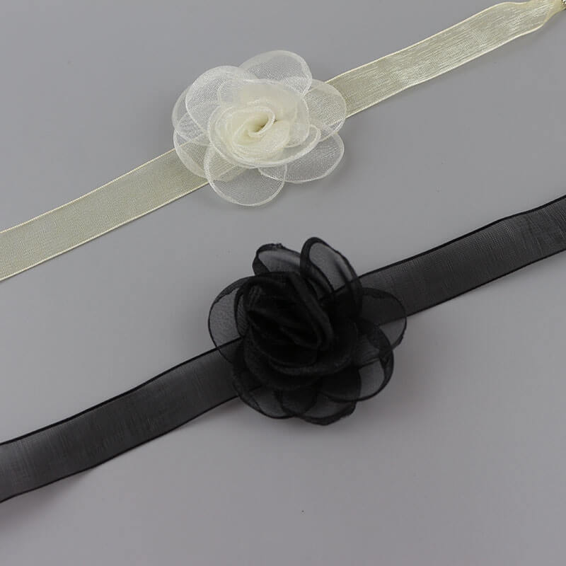 Lace Black Camellia Choker SpreePicky