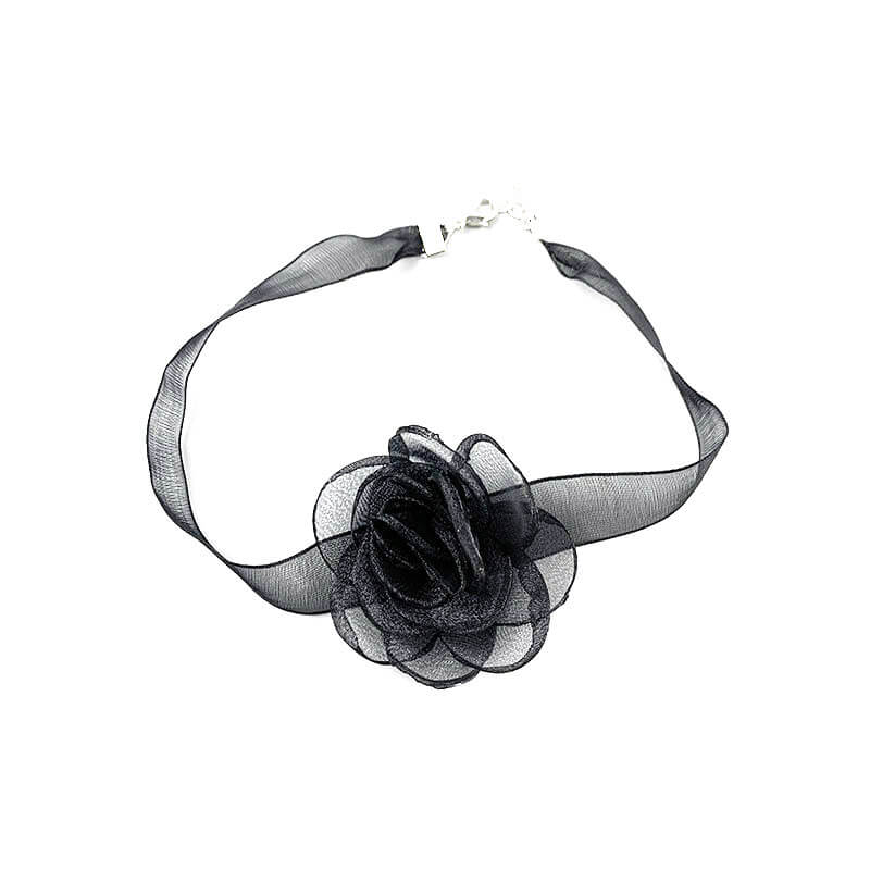 Lace Black Camellia Choker SpreePicky