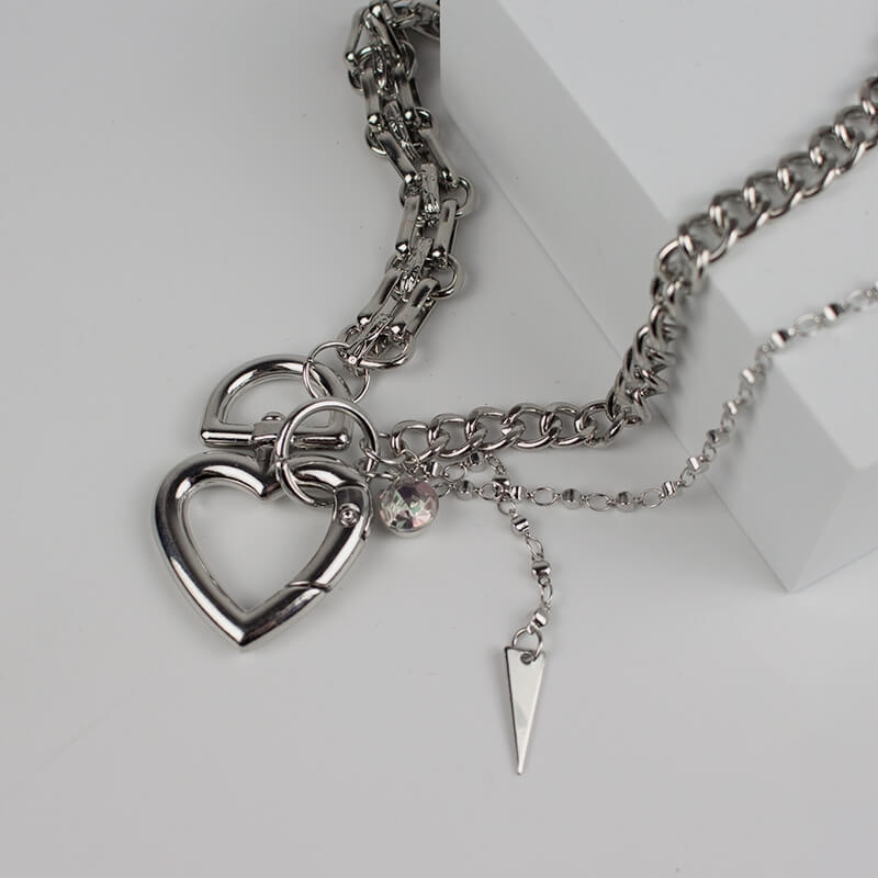 Y2K Heart Chain Necklace SpreePicky