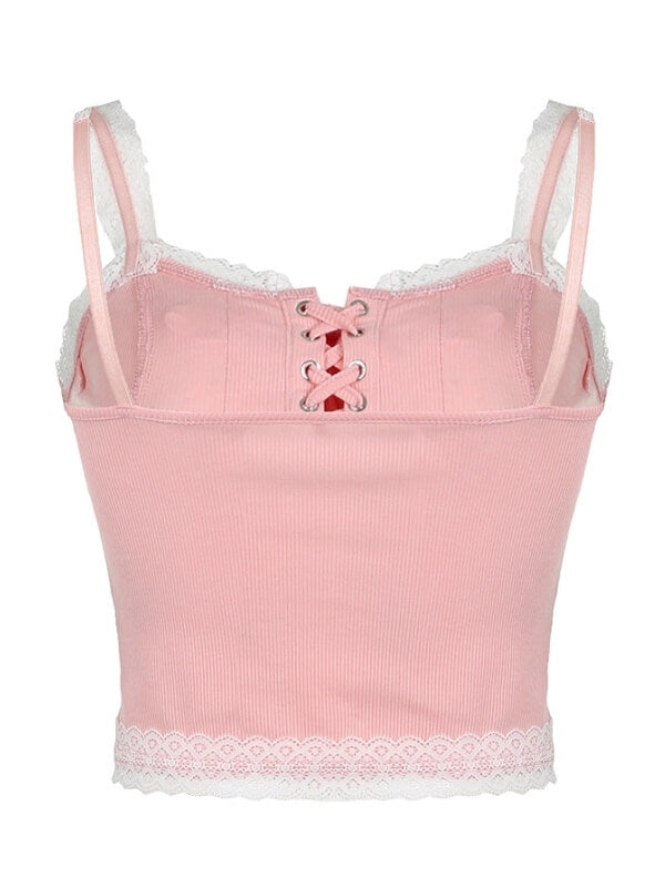 Sweet Pink Lace Camisole SpreePicky