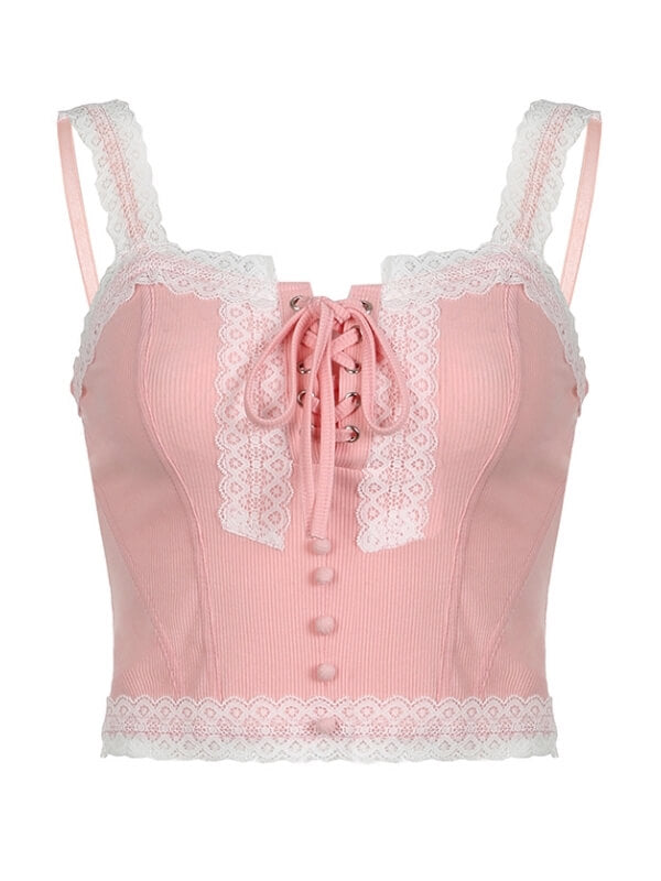 Sweet Pink Lace Camisole SpreePicky