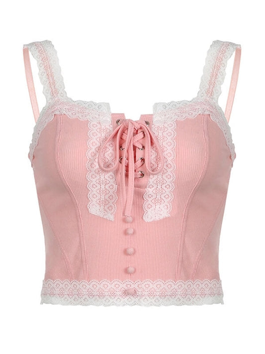 Sweet Pink Lace Camisole SpreePicky