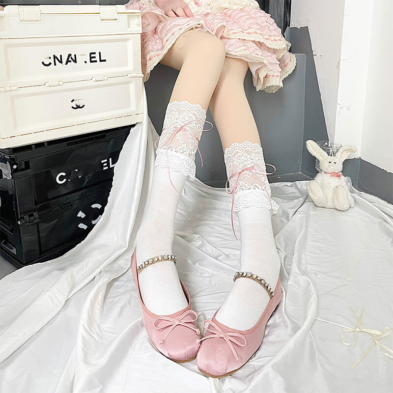 Floral Lolita Lace Stockings SpreePicky