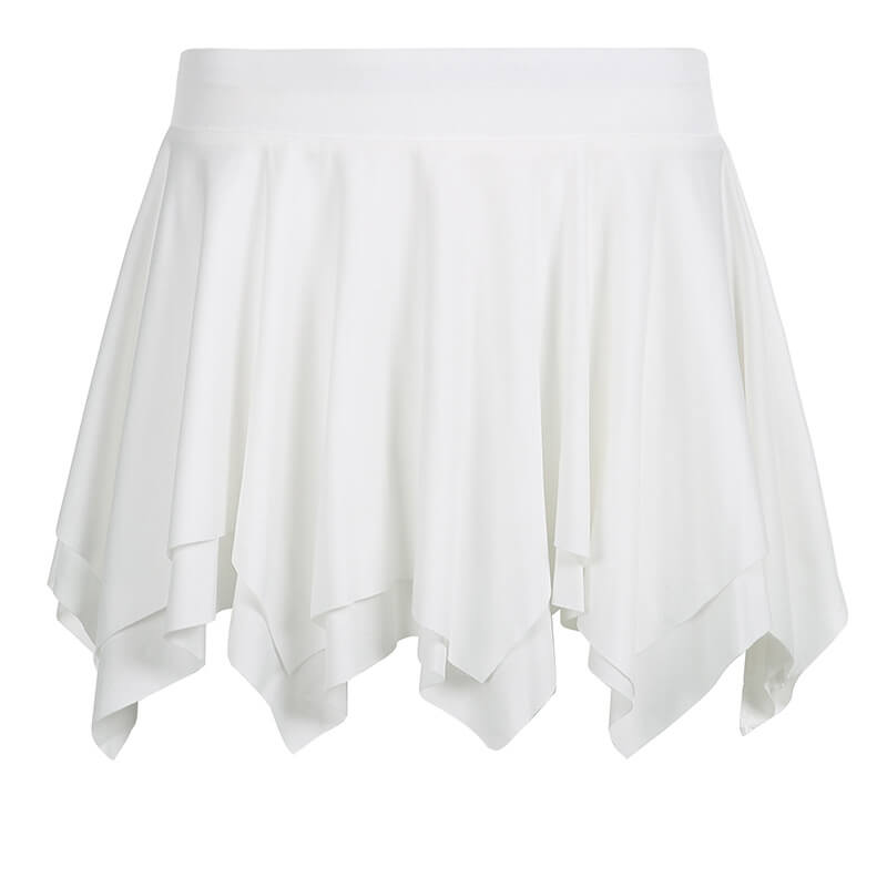 White Irregular Mini Skirt SpreePicky